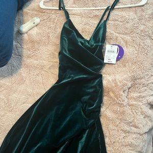 Velvet Green Wedding party Dress
